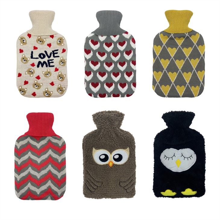 Rubber Hot Water Bottle With Knitted Cover