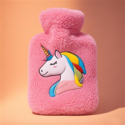 刺繍されたフランネル湯たんぽのボトルカバー